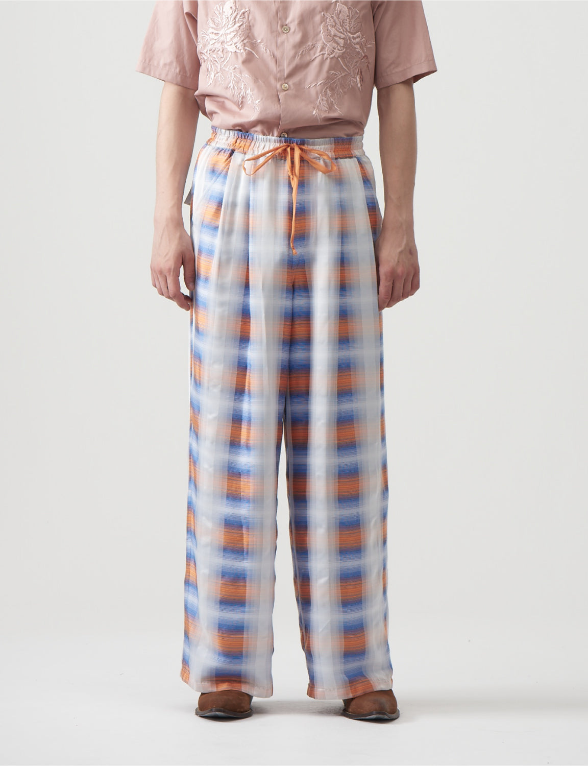 BED j.w. FORD - Plaid Wide Trousers - White – The Contemporary Fix 